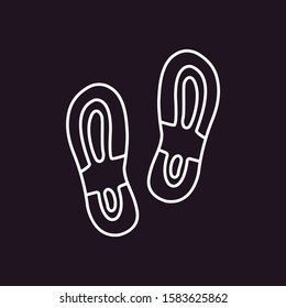 Cute human footprints. Vector footprint silhouette set in cartoon style.