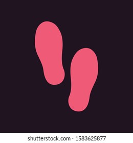 Cute human footprints. Vector footprint silhouette set in cartoon style.