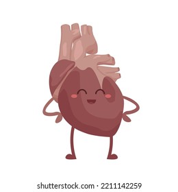 Cute human heart on white background