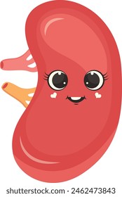 Cute Human Internal Organs Character. Vector Illustration in Cartoon Design.