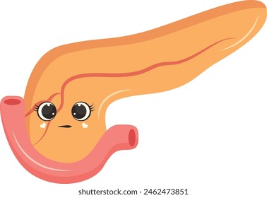 Carácter Lindo De Órganos Internos Humanos. Ilustración vectorial en Diseño de Dibujos Animados.