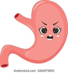 Cute Human Internal Organs Character. Vector Illustration in Cartoon Design.