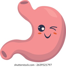 Cute Human Internal Organs Character. Vector Illustration in Cartoon Design.
