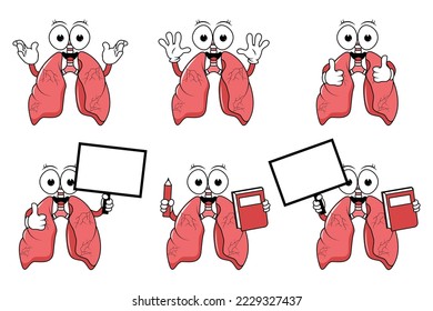 cute human lung cartoon illustration