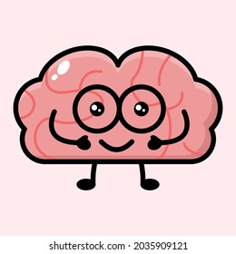 cute human organ cartoon illustration vector graphic