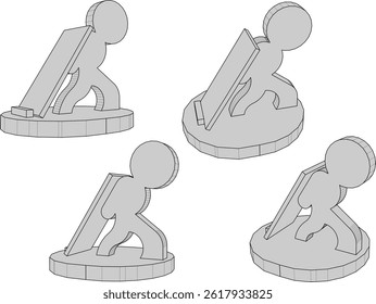 cute human shaped bookmark design vector illustration sketch modern
