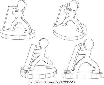 cute human shaped bookmark design vector illustration sketch modern