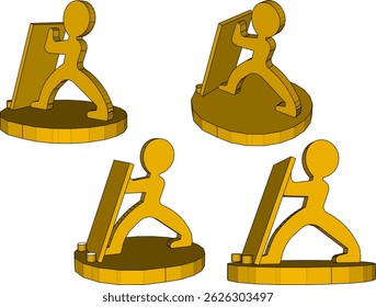 Lindo humano en forma de marcador de diseño Ilustración vectorial boceto moderno