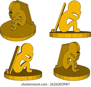 cute human shaped bookmark design vector illustration sketch modern