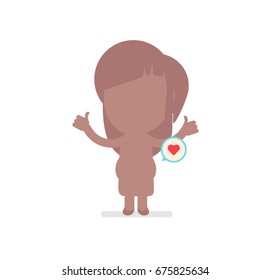 Cute human silhouette vector illustration