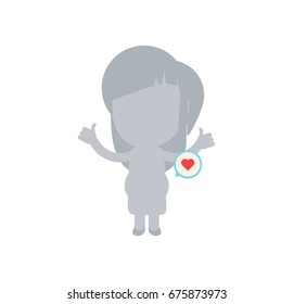 Cute human silhouette vector illustration