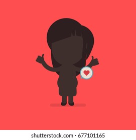 Cute human silhouette vector illustration