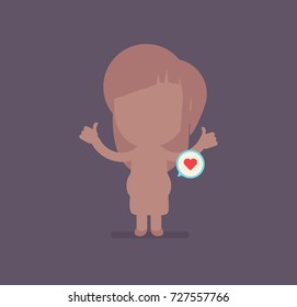 Cute human silhouette vector illustration