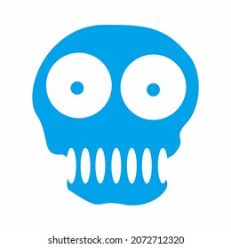 cute human skull emoticon vector