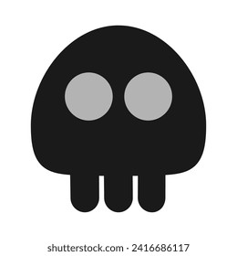 cute human skull logo design illustration.