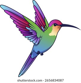 Süße Kolibri Cartoon Vektorgrafik