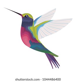 cute hummingbird flying icon