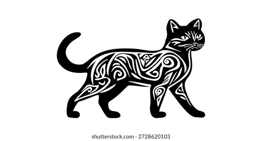 Lindo dibujo de gato humorístico para el diseño
