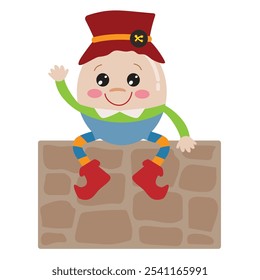 Cute  Humpty Dumpty  vector cartoon illustration