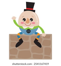 Cute  Humpty Dumpty  vector cartoon illustration