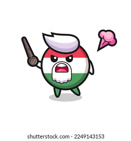 cute hungary flag badge grandpa is getting angry , cute style design for t shirt, sticker, logo element