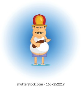 Cute Hunter Mascot Cartoon Vector