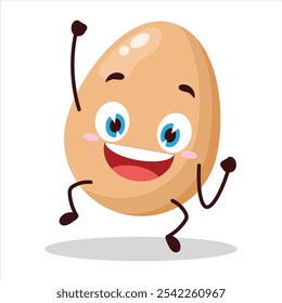 cute hurray victory expression of chicken egg character