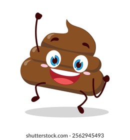 cute hurray victory expression of chicken poop cartoon character
