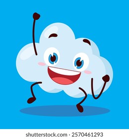 cute hurray victory expression of cloud cartoon character
