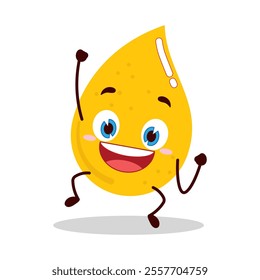 cute hurray victory expression of gold drop cartoon character
