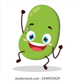 cute hurray victory expression of mung bean  character