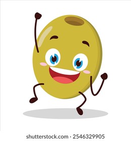 cute hurray victory expression of olive character