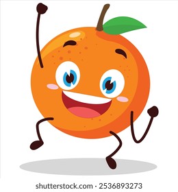 cute hurray victory expression of orange character
