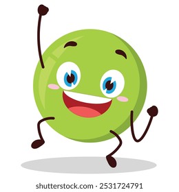 cute hurray victory expression of pea cartoon character