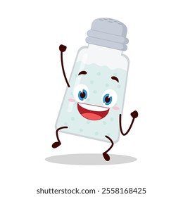 cute hurray victory expression of salt cartoon character
