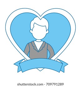 cute husband with heart