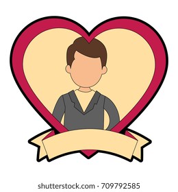 cute husband with heart