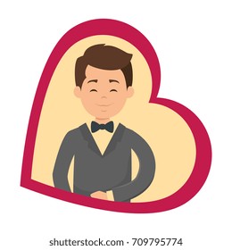 cute husband with heart