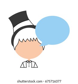 cute husband with speech bubble avatar character