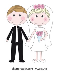 cute husbands isolated vector illustration. just married