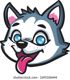 Cute Husky dog head illustration