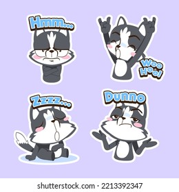 cute husky dog vector sticker set