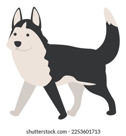Un vector de dibujos animados de icono de cáscara. Perro siberiano. Cara de lobo