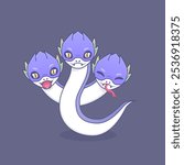 cute hydra dragon mascot illustration