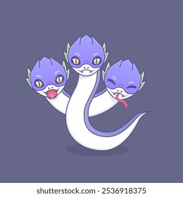 ilustração mascote hidra dragão bonito