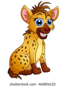 Cute hyena cartoon sitting