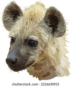 Cute Hyena Cub illustrated vector art