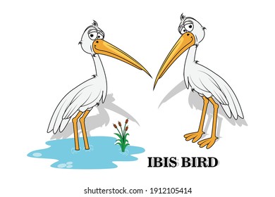 Cute Ibis Bird Animal Cartoon