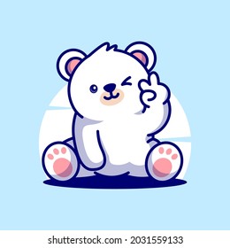 cute ice bear mascot illustration character vector icon. flat cartoon concept