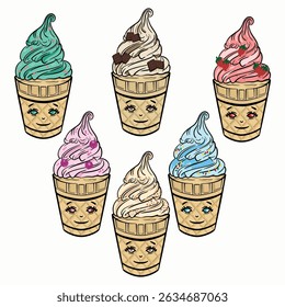 cute ice cream with all filling